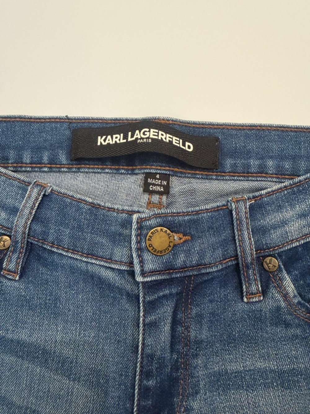Karl Lagerfeld Two Tone Denim Jeans - Picture 5 of 5